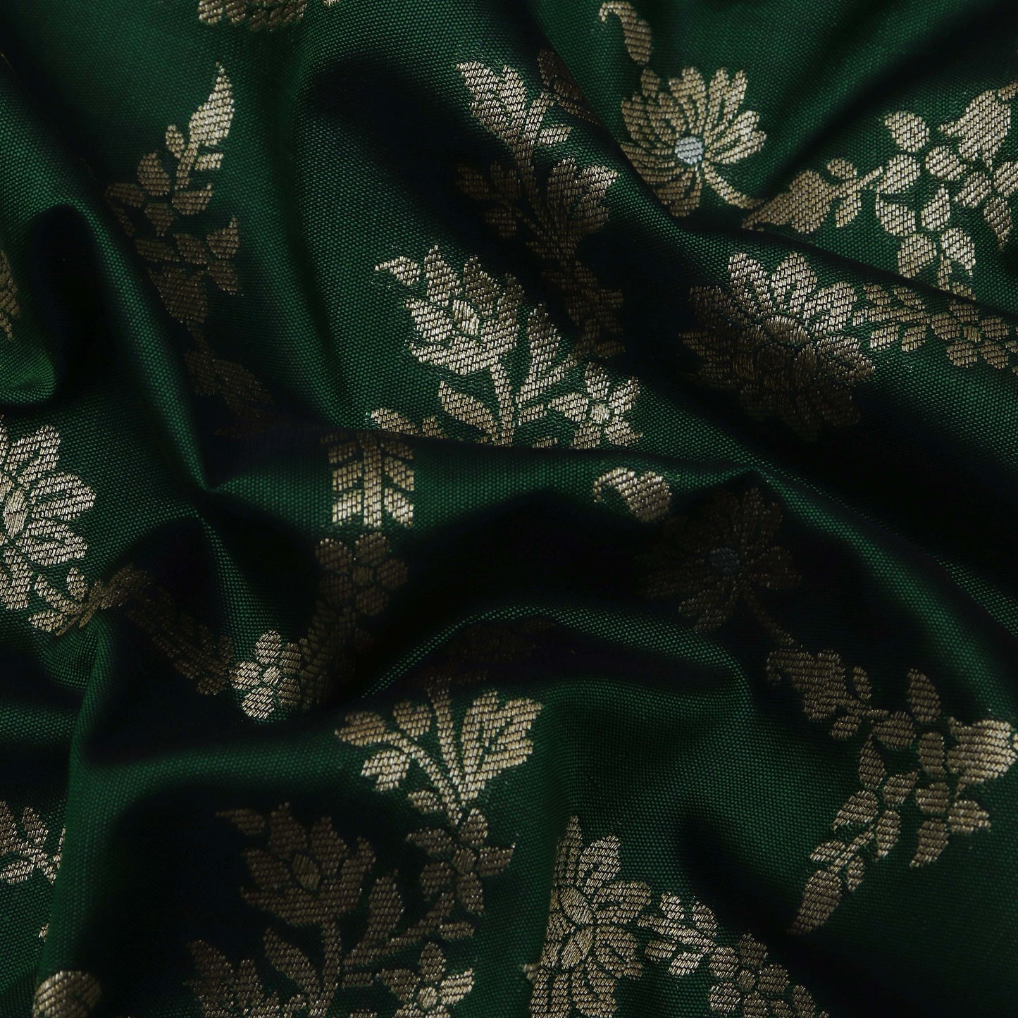 Bottle Green Color Brocade Fabric