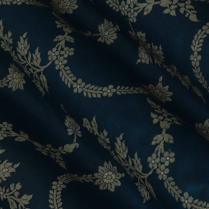 Teal Blue Color Brocade Fabric