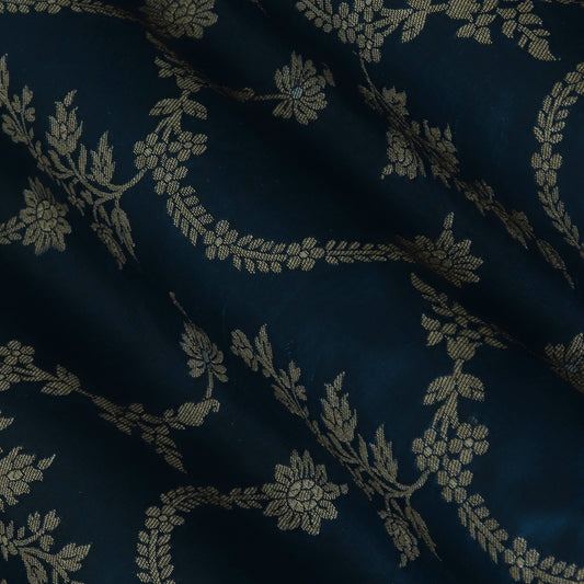 Teal Blue Color Brocade Fabric