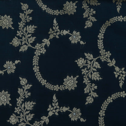 Teal Blue Color Brocade Fabric