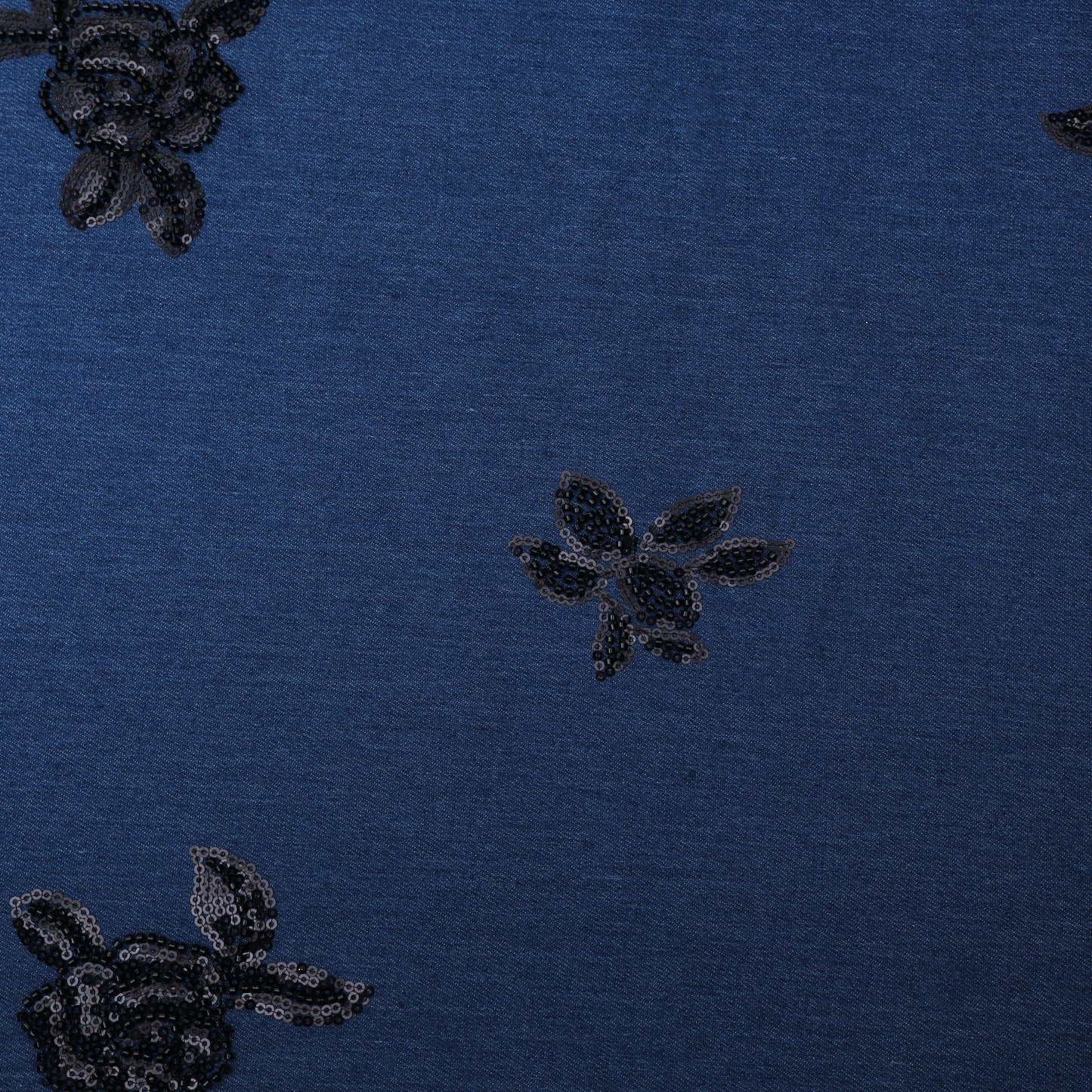 Blue Color Denim Embroidery Fabric