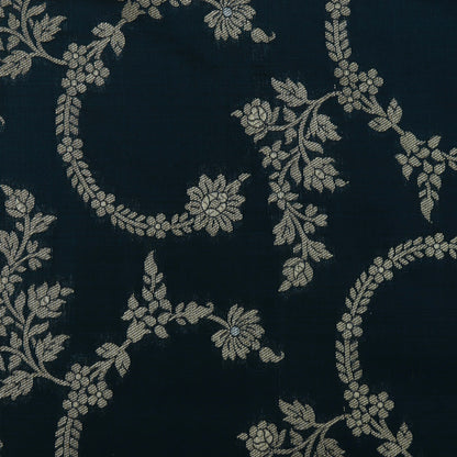 Teal Blue Color Brocade Fabric
