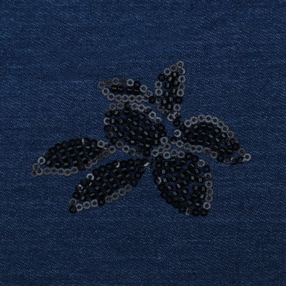 Blue Color Denim Embroidery Fabric