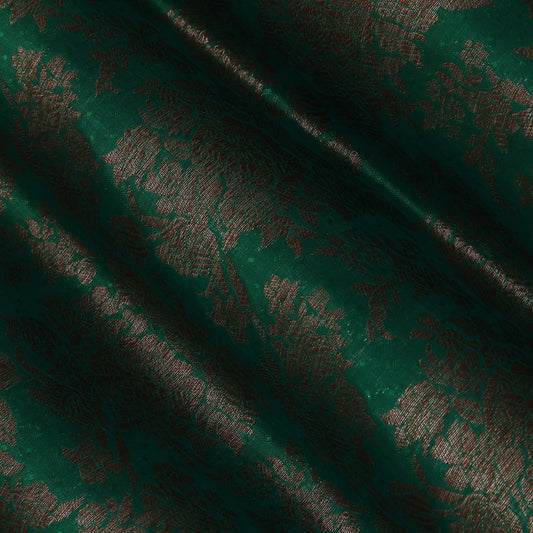 Green Color Antique Brocade Fabric