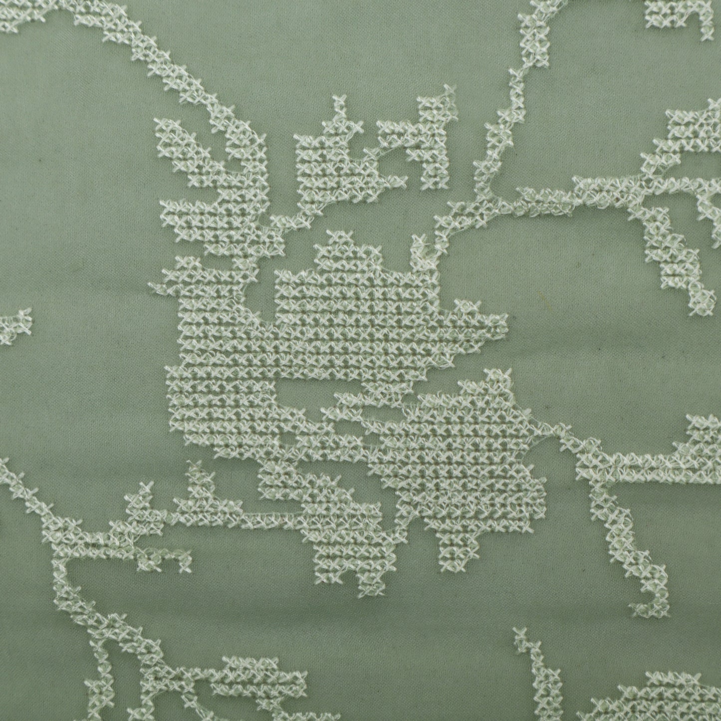 Mint Green Color Organza Embroidery Fabric