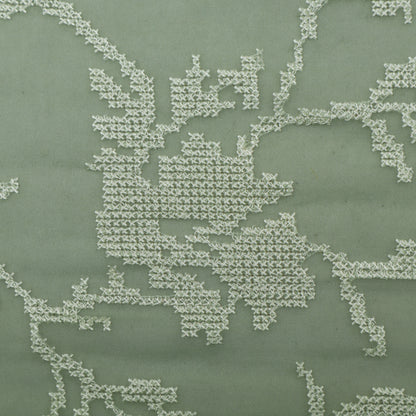 Mint Green Color Organza Embroidery Fabric