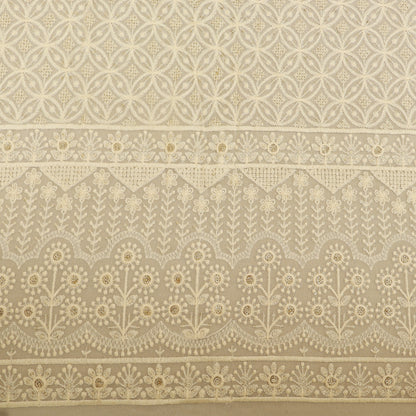 White Georgette Embroidery Fabric