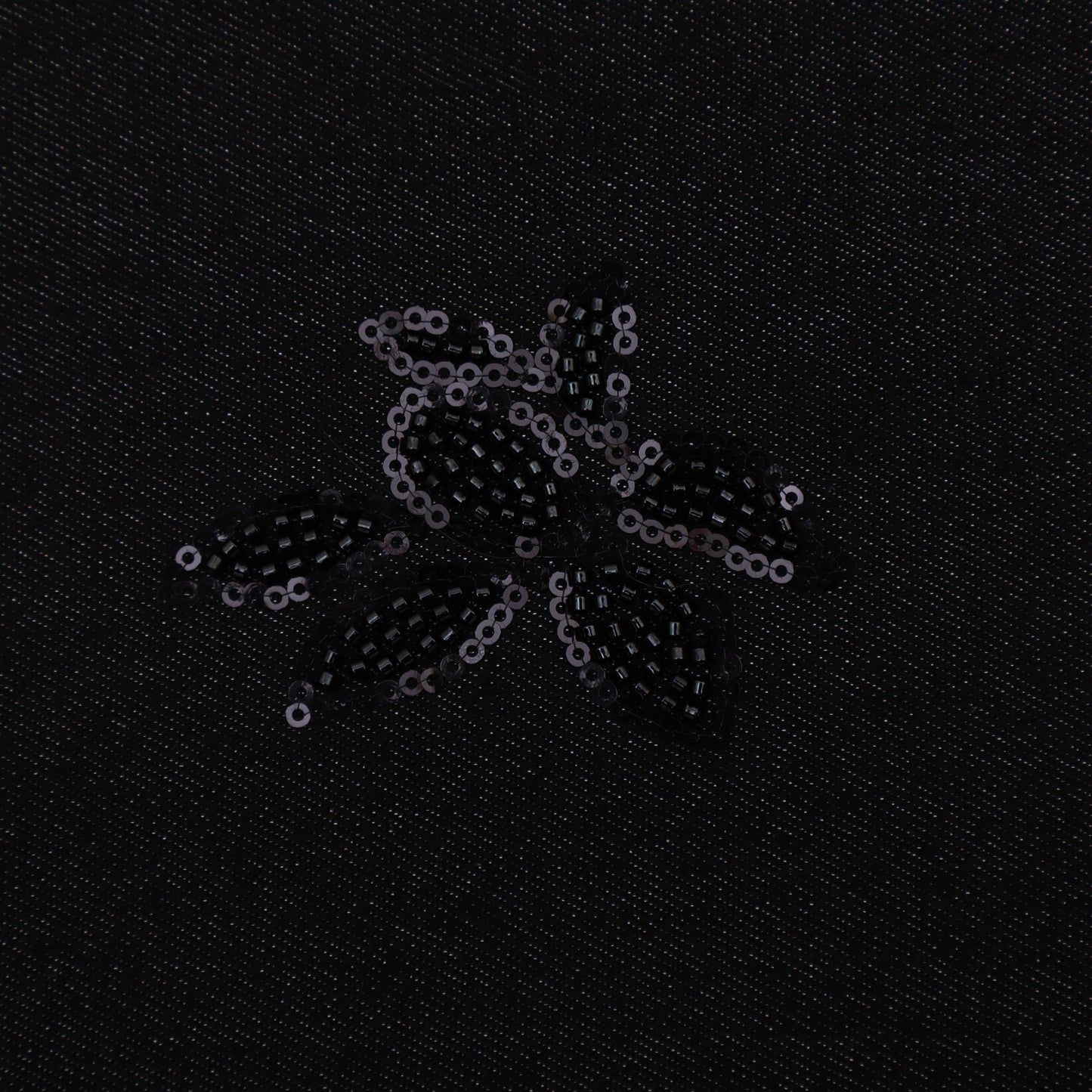 Black Color Denim Embroidery Fabric