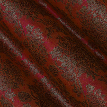 Orange Color Antique Brocade Fabric