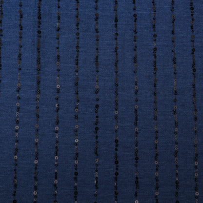 Blue Color Denim Embroidery Fabric