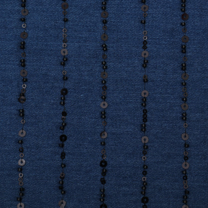 Blue Color Denim Embroidery Fabric