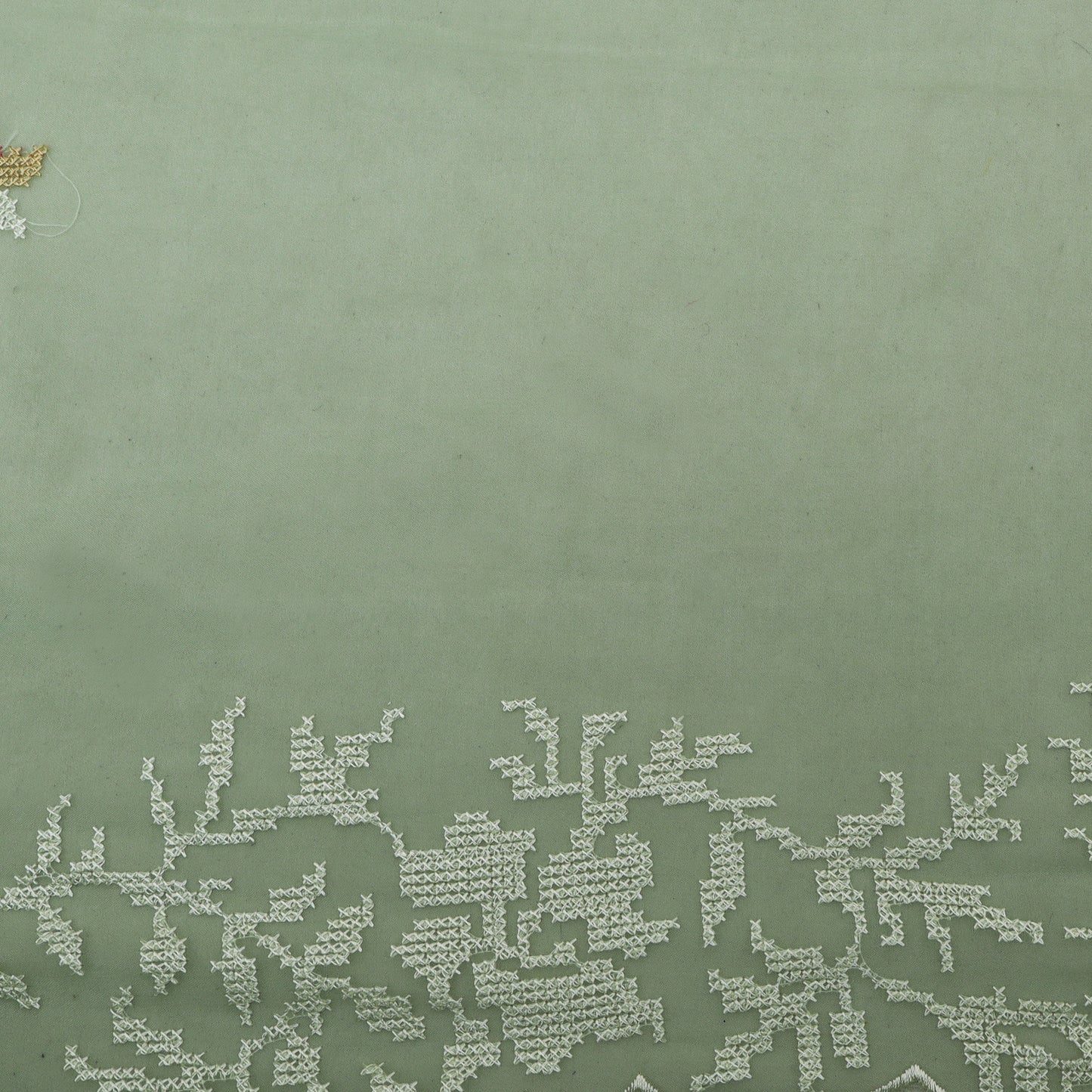 Mint Green Color Organza Embroidery Fabric