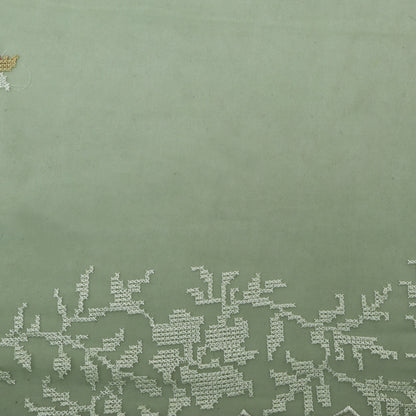 Mint Green Color Organza Embroidery Fabric