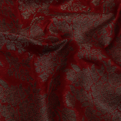 Maroon Color Antique Brocade Fabric