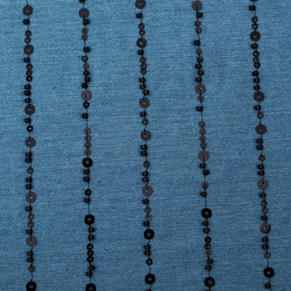 Blue Color Denim Embroidery Fabric