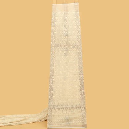 White Georgette Embroidery Fabric