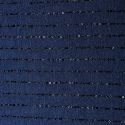 Blue Color Denim Embroidery Fabric