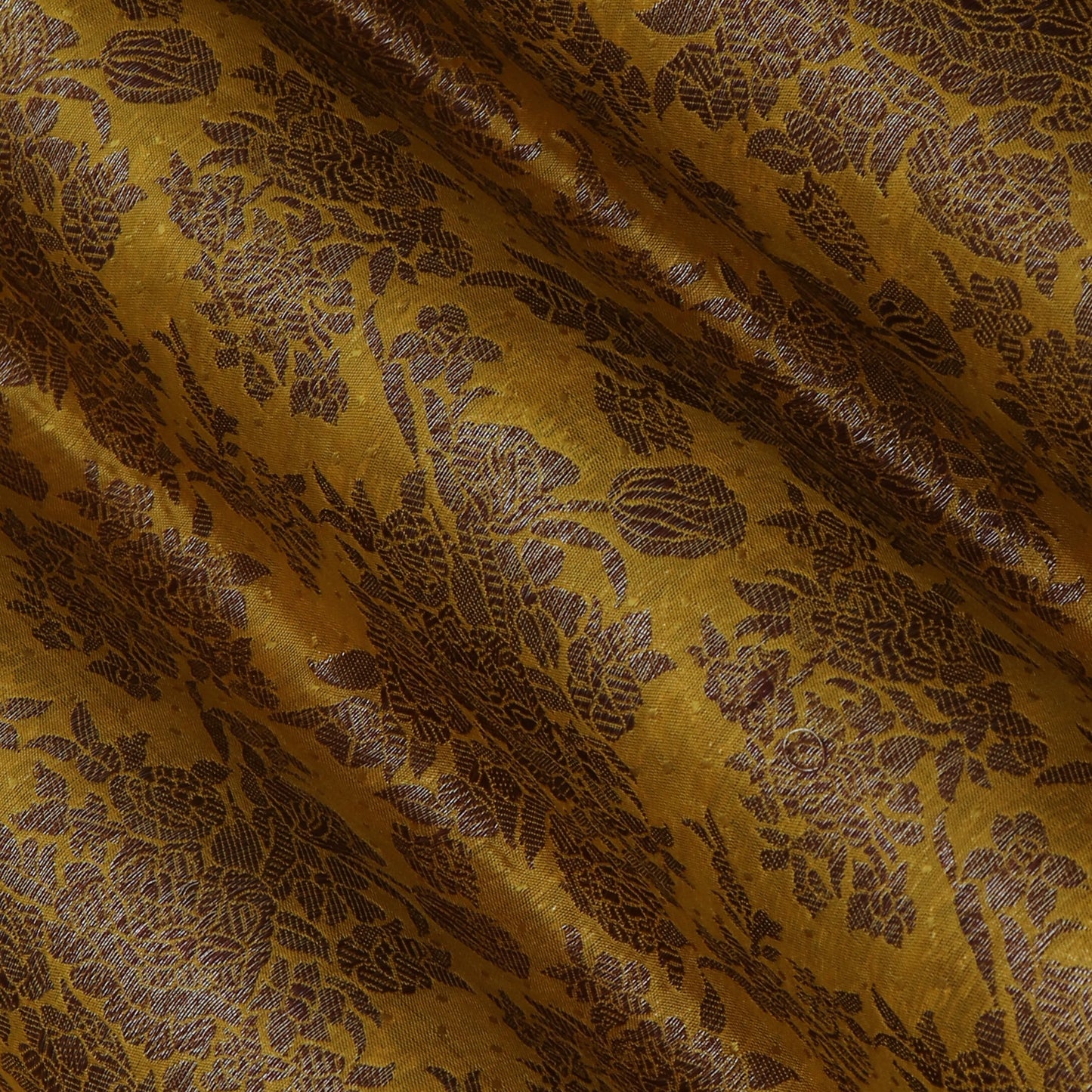 Yellow Color Antique Brocade Fabric