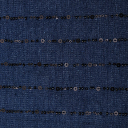 Blue Color Denim Embroidery Fabric