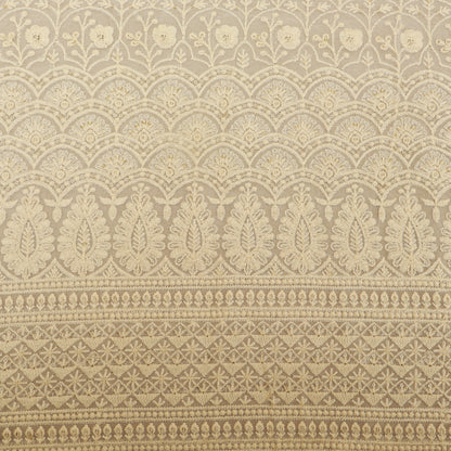 White Georgette Embroidery Fabric