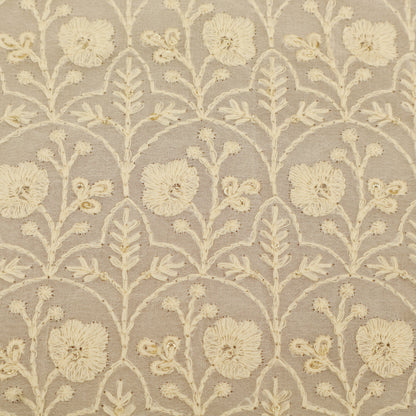 White Georgette Embroidery Fabric