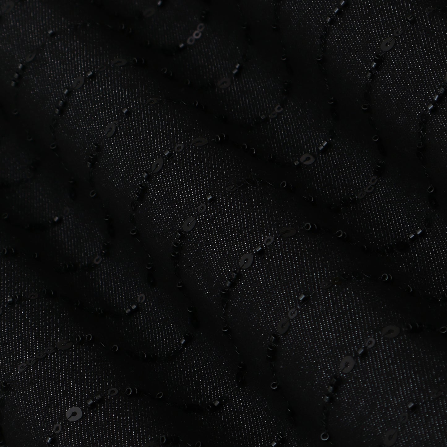 Black Color Denim Embroidery Fabric