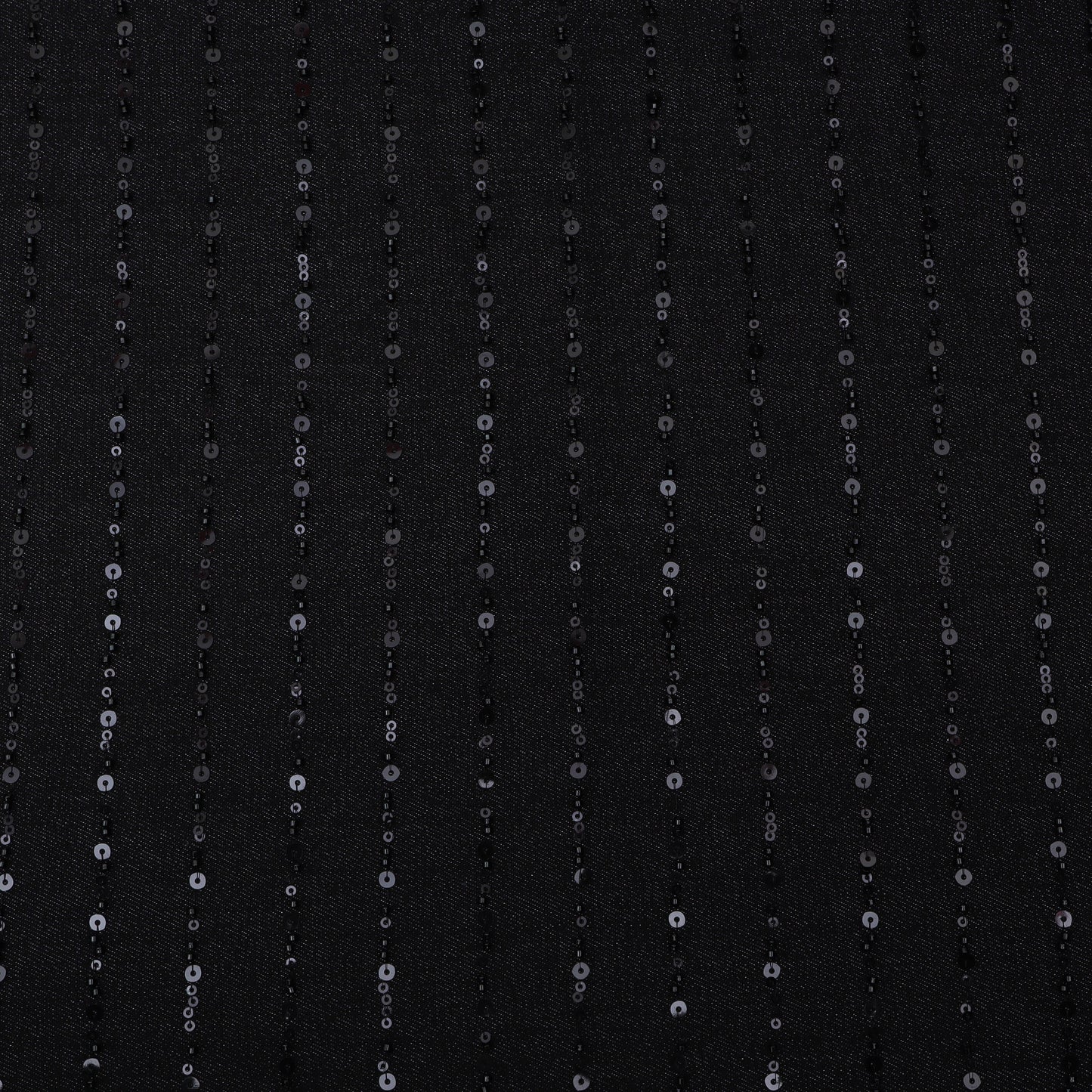 Black Color Denim Embroidery Fabric