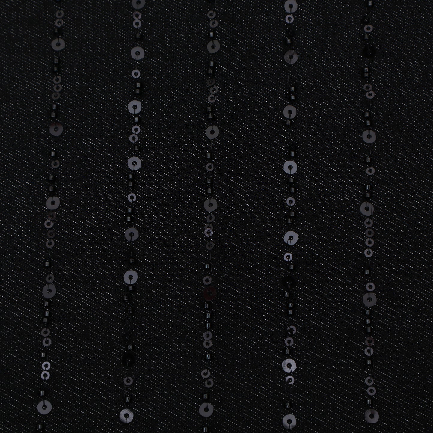 Black Color Denim Embroidery Fabric