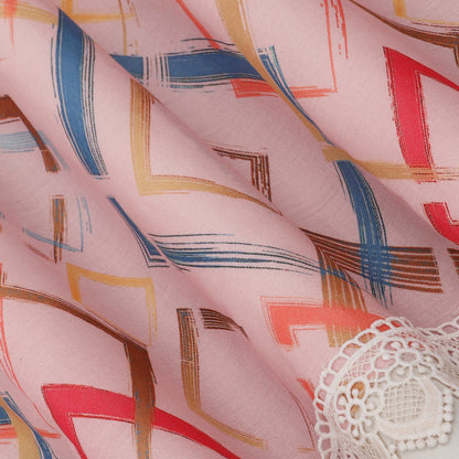 Cotton Printed Border Embroidery Fabric