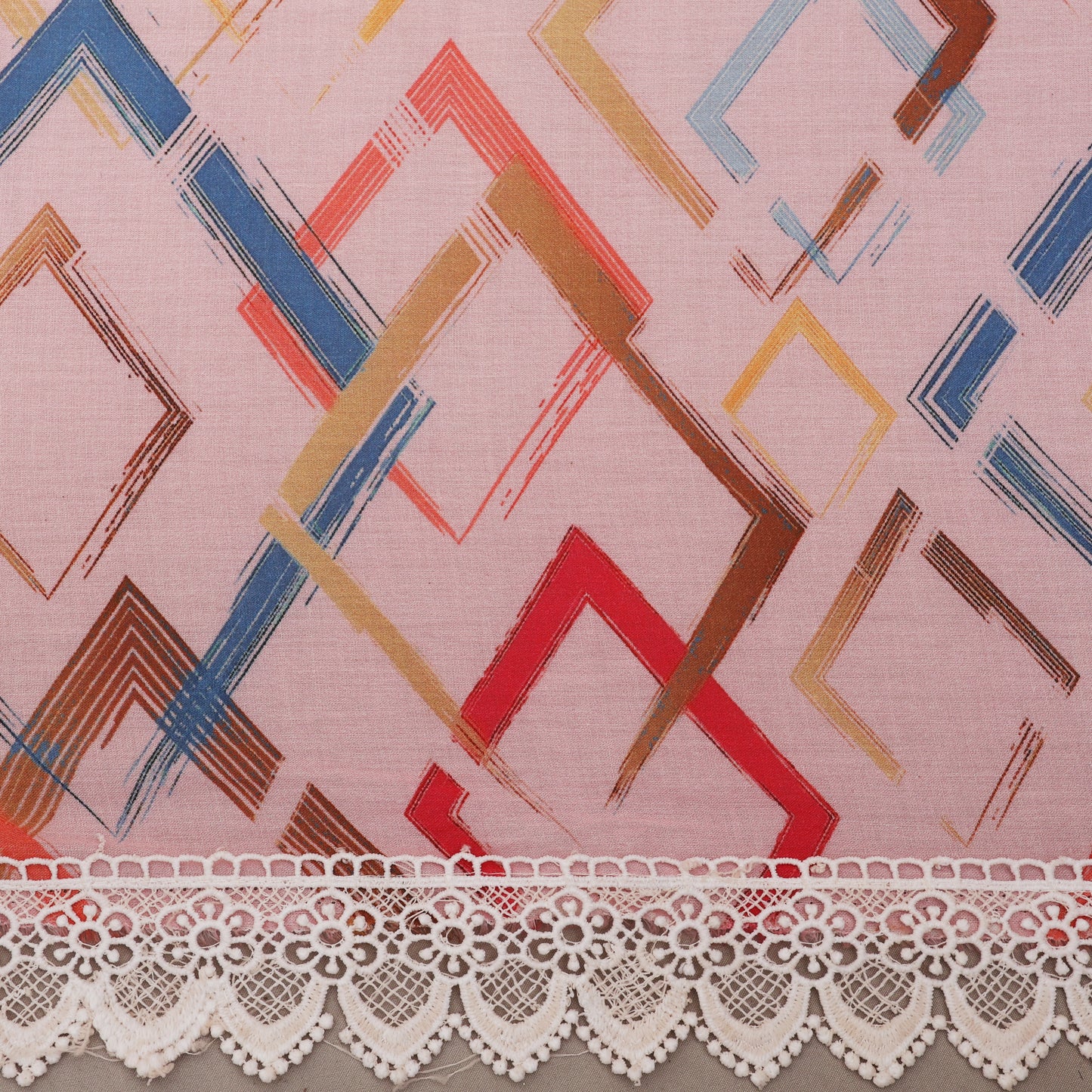 Cotton Printed Border Embroidery Fabric