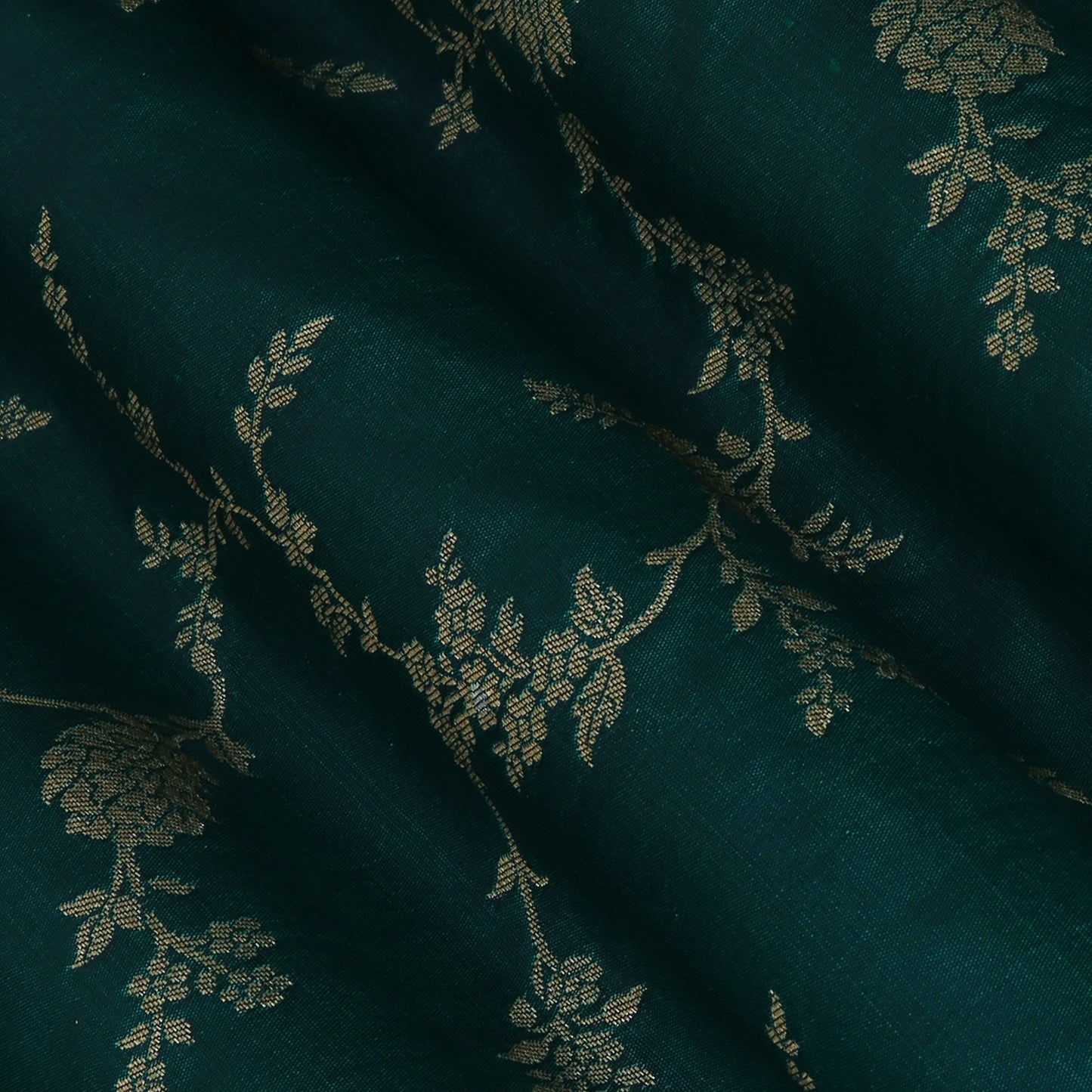 Teal Blue Color Brocade Fabric