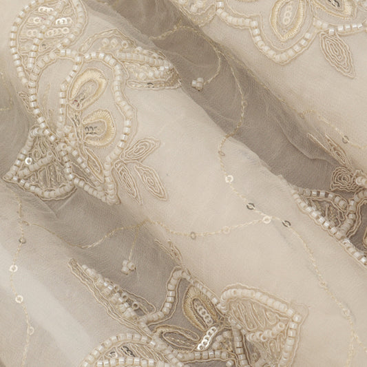 Colored Georgette Embroidery Fabric