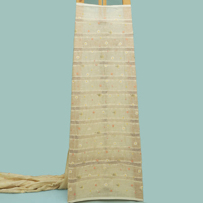 Cream Color Linen Stripe Fabric