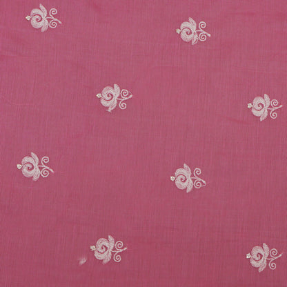 Pink Color Chanderi Booti Fabric