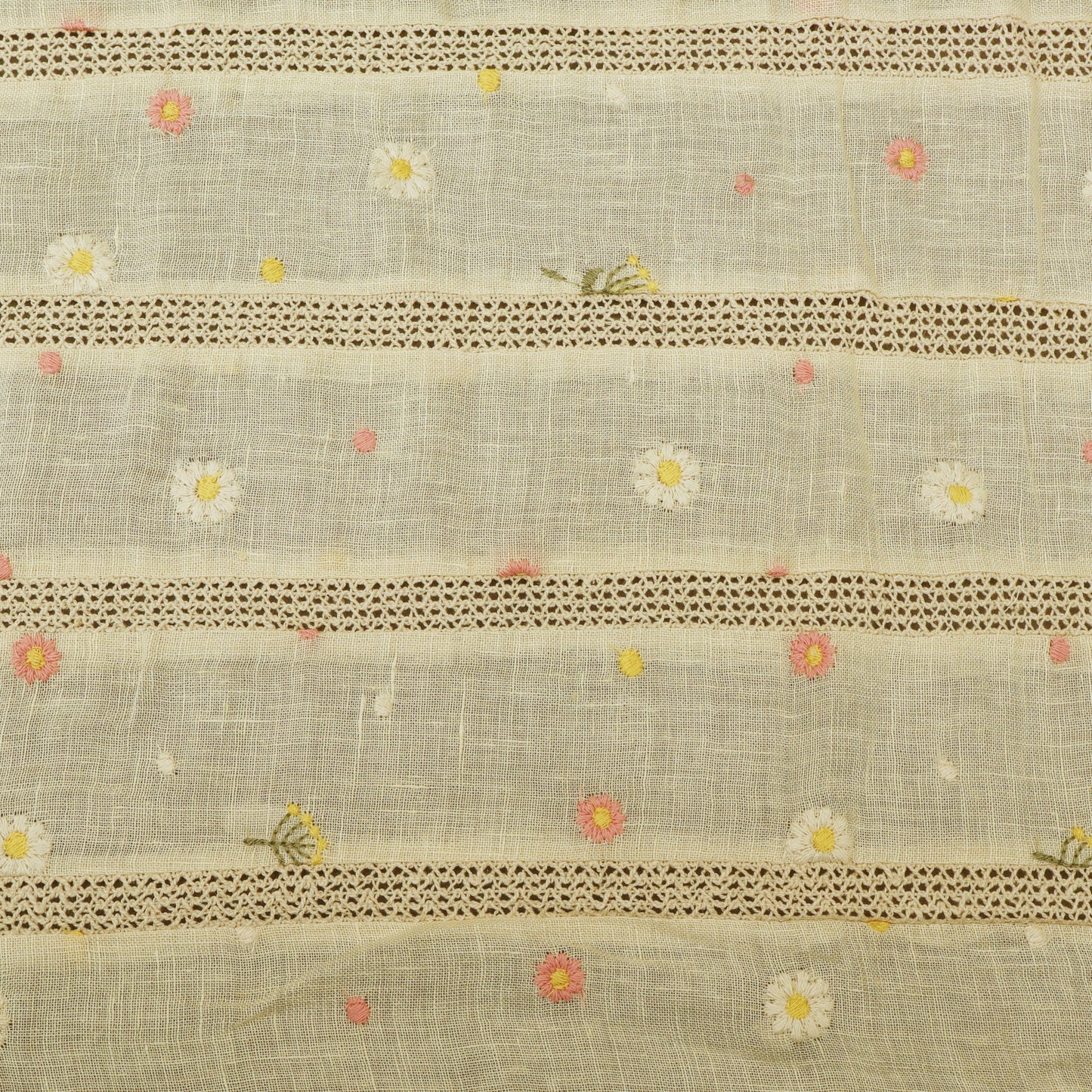 Cream Color Linen Stripe Fabric