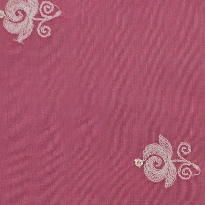 Pink Color Chanderi Booti Fabric