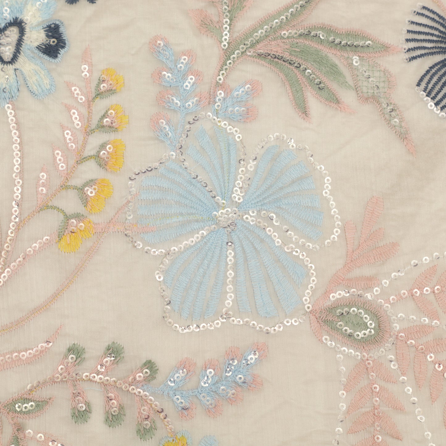 Chanderi Embroidery Fabric