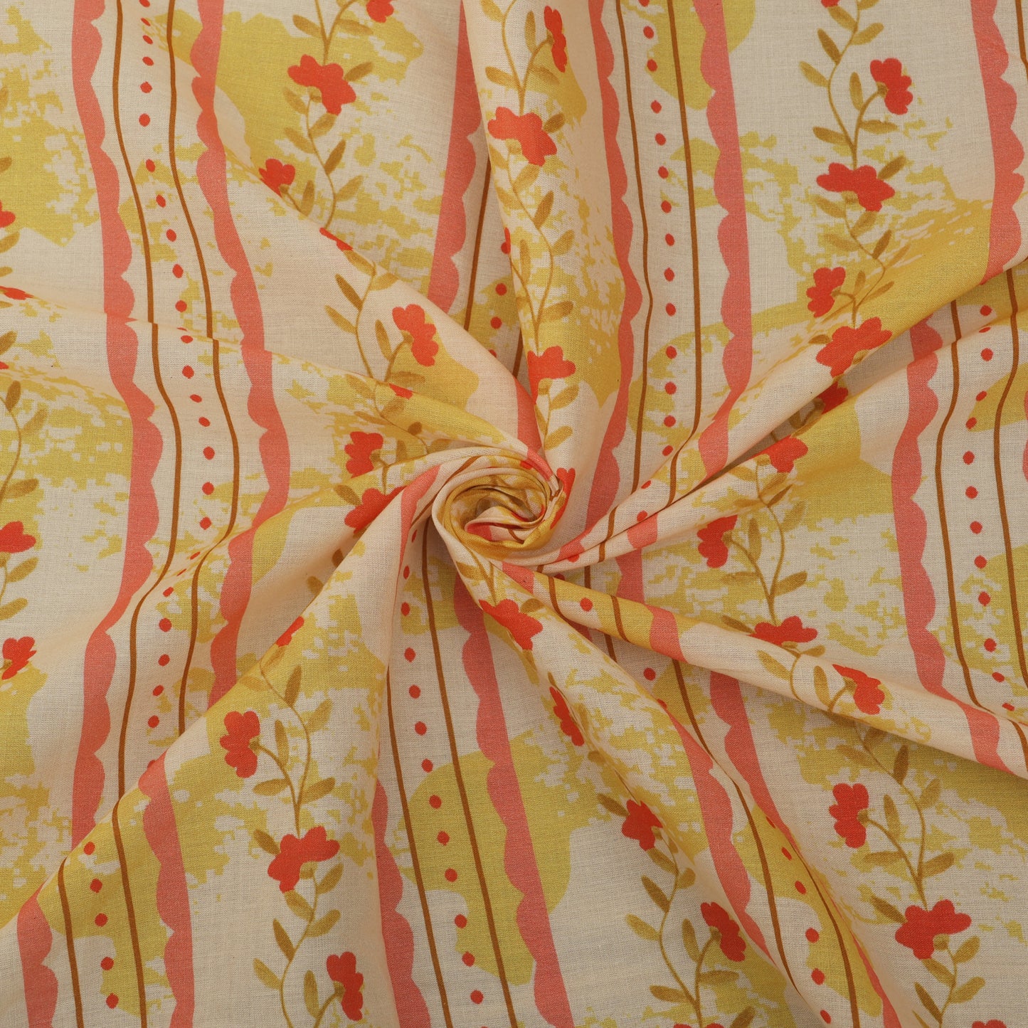 Cotton Printed Border Embroidery Fabric