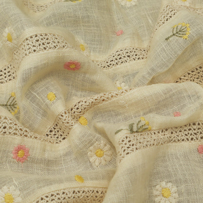 Cream Color Linen Stripe Fabric