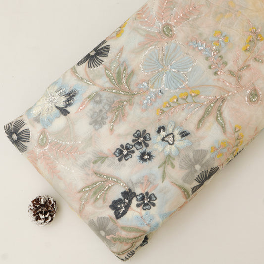 Chanderi Embroidery Fabric