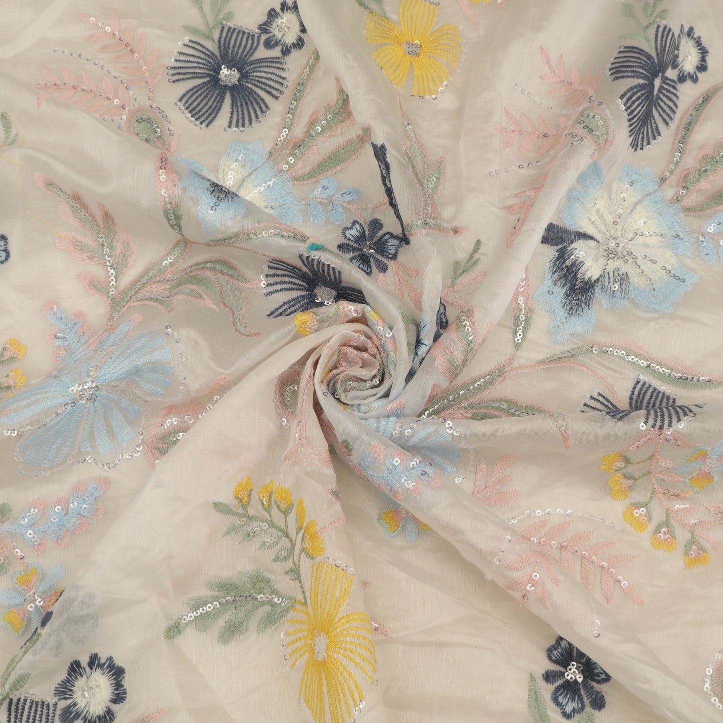 Chanderi Embroidery Fabric