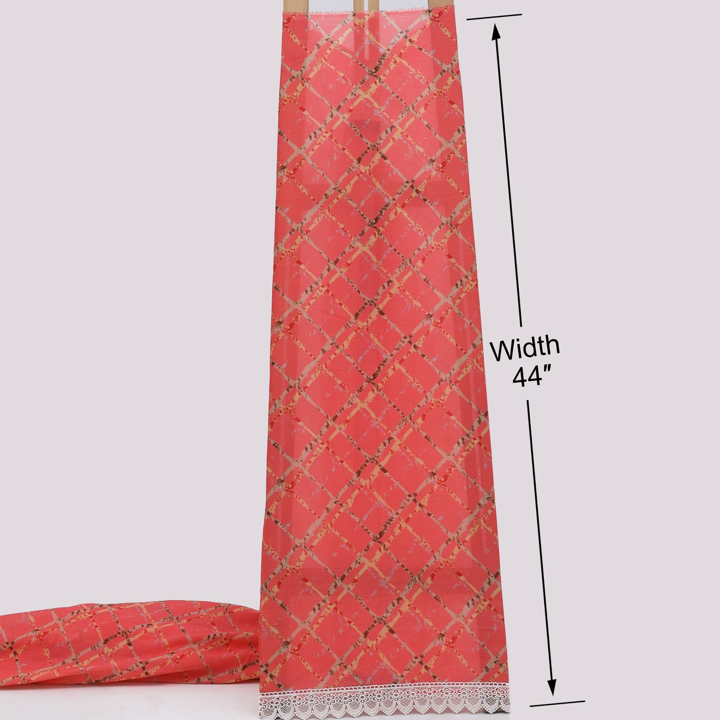 Light Pink Cotton Printed Border Embroidery Fabric