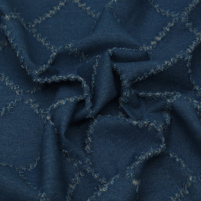 Dark Blue Denim Embroidery Fabric