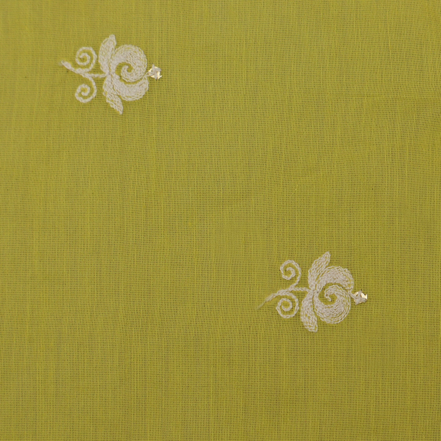 Yellow Color Chanderi Booti Fabric