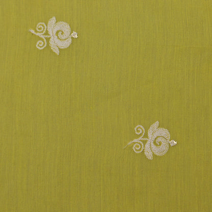 Yellow Color Chanderi Booti Fabric