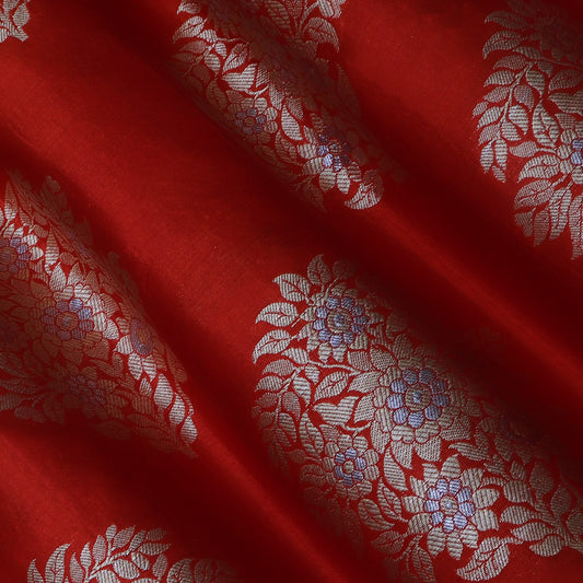 Orange Color Katan Brocade Fabric