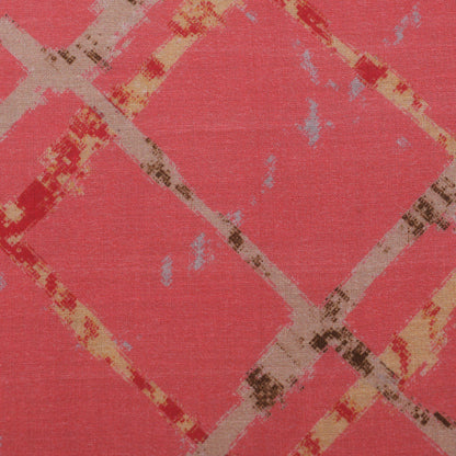 Light Pink Cotton Printed Border Embroidery Fabric