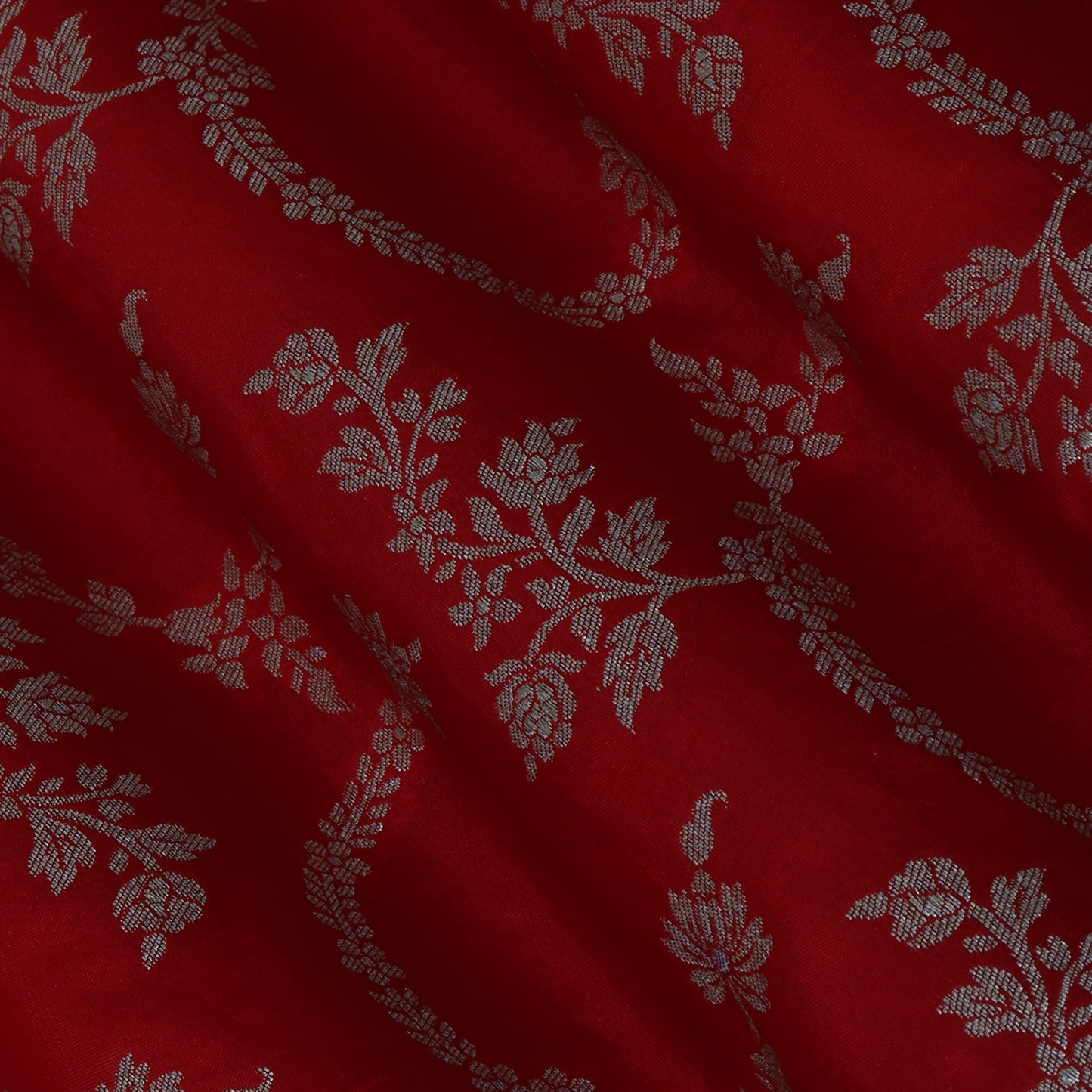 Red Color  Brocade Fabric