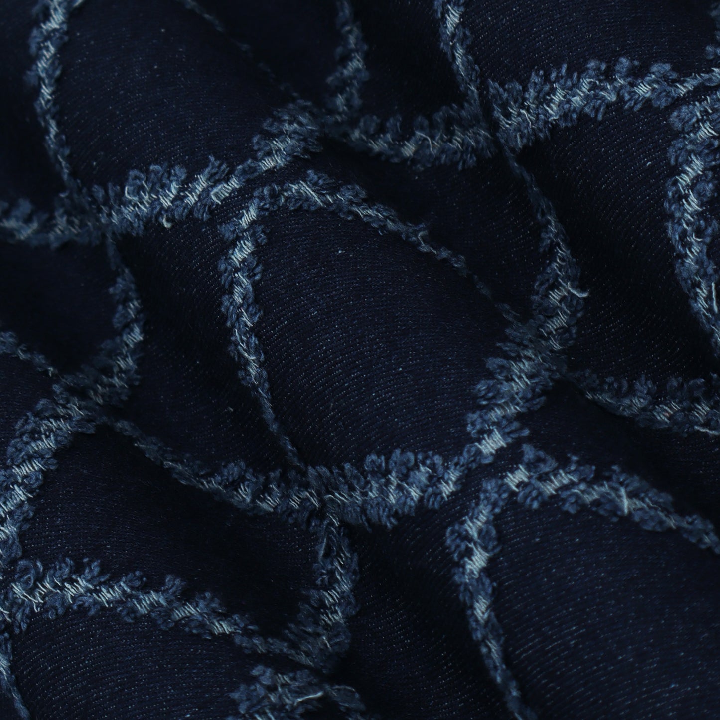 Navy Blue Denim Embroidery Fabric