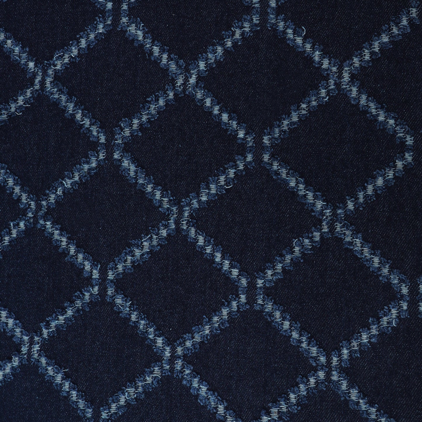 Navy Blue Denim Embroidery Fabric